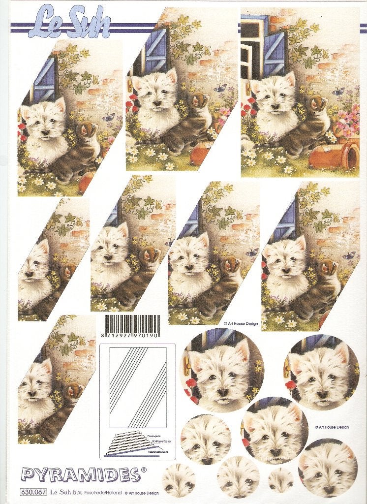 d4 knipvel le suh 630.067 pyramide honden, Ophalen of Verzenden, Nieuw, Dieren, Knipvel