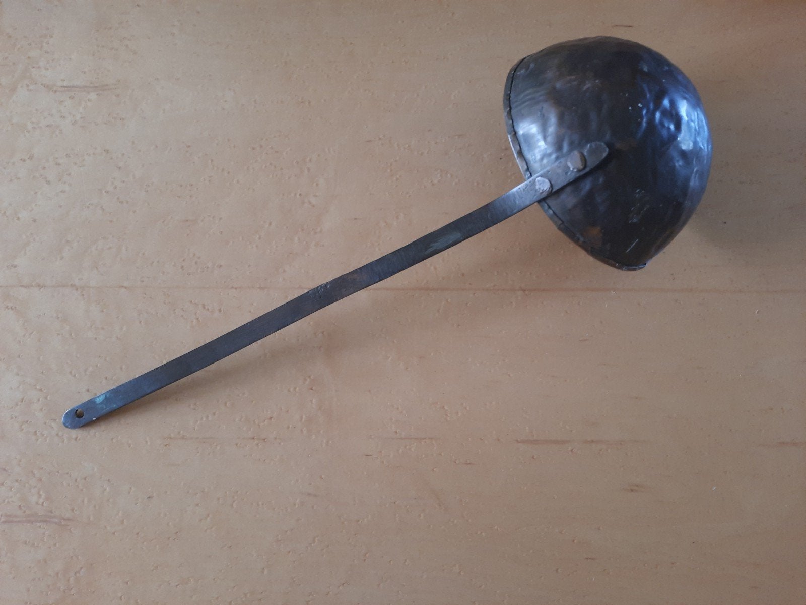 Antieke koperen pollepel - Kippen pollepel, Antiek en Kunst, Ophalen of Verzenden