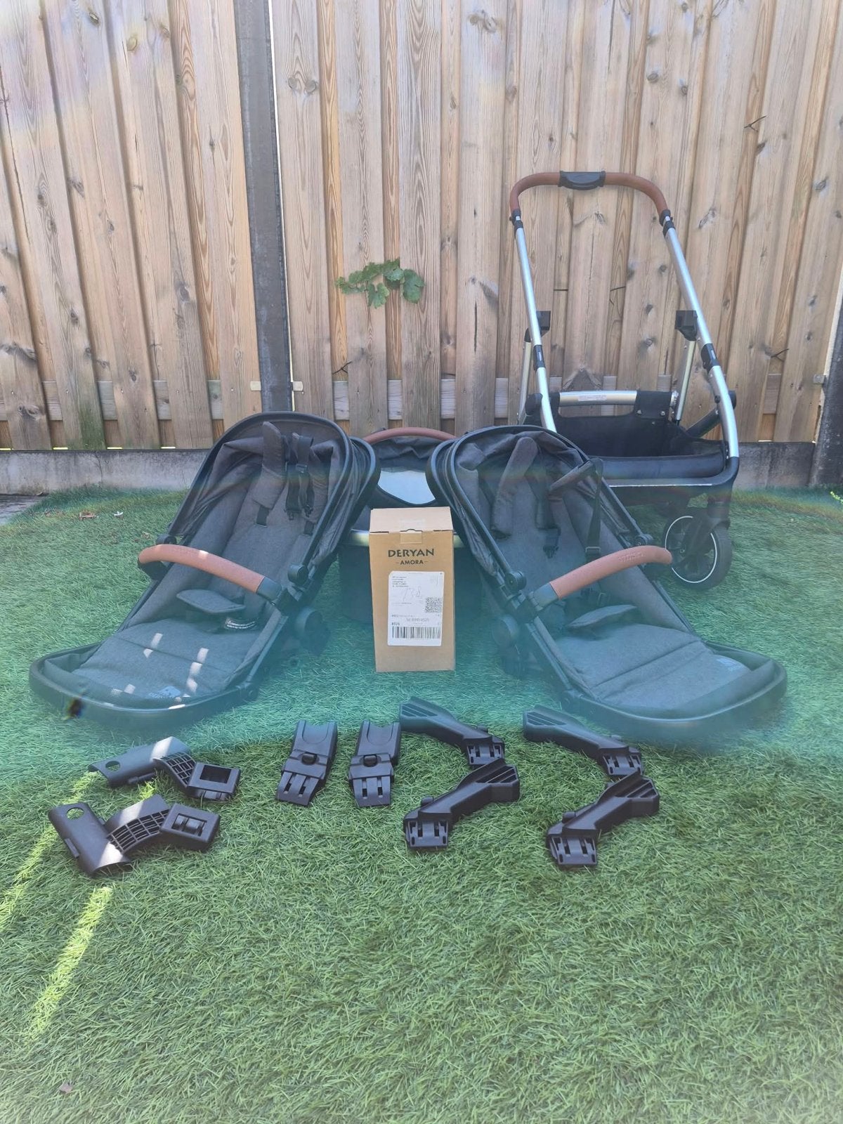 Deryan EVY2 kinderwagen met reiswieg en 2 zitjes, Overige merken, Duowagen, Ophalen of Verzenden, Zo goed als nieuw