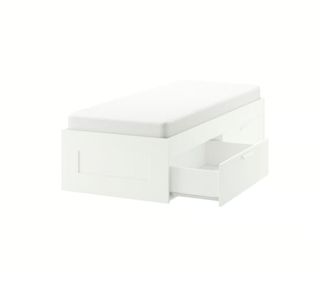 Brimnes bed, 1-persoons IN ZEER GOEDE STAAT, Huis en Inrichting, Slaapkamer | Bedden, Ophalen, 90 cm, Eenpersoons, Wit