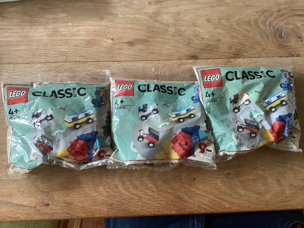 3x LEGO Classic 30510 - Mijn Eerste Auto's Polybag, Lego, Nieuw, Ophalen of Verzenden, Compleet
