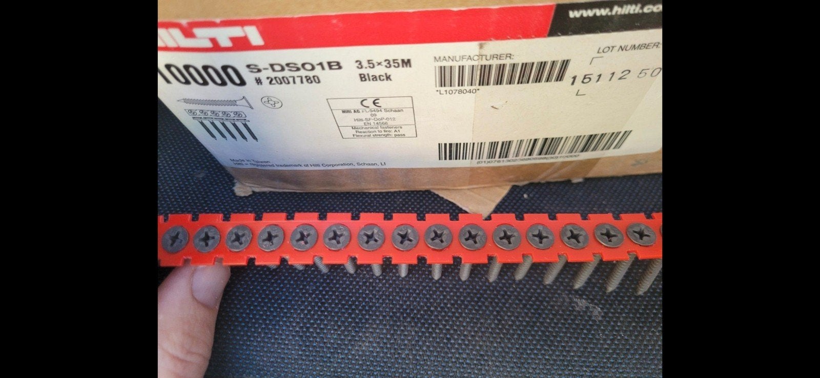 Hilti S-DS01B 3.5x35mm Schroeven - Nieuw in doos, Doe-het-zelf en Verbouw, Ophalen of Verzenden, Nieuw, Minder dan 50 mm, Schroeven