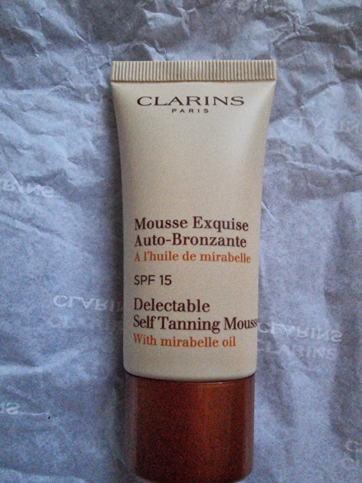 Clarins Self Tanning Mousse spf 15 met mirabelle oil 30 ml, Verzenden, Nieuw, Gehele gezicht