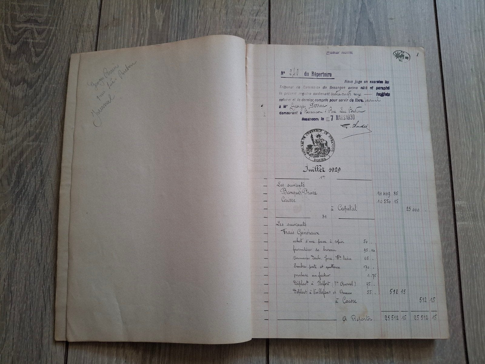 Oud Groot Frans uniek Boekhoudboek uit 1929-1932, Ophalen of Verzenden