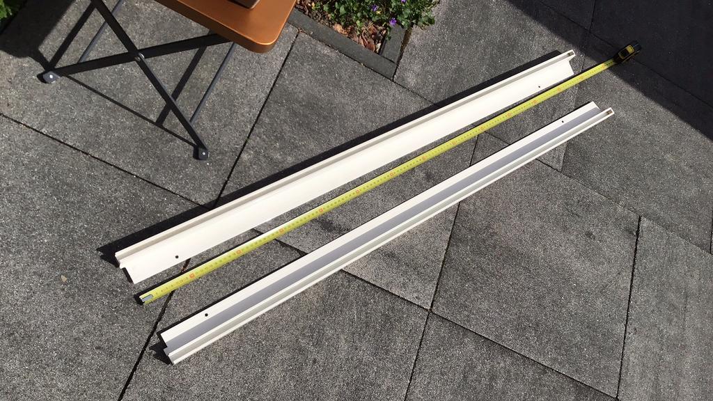 2 zijgeleiders voor zonnescherm of -screen., 150 tot 300 cm, Ophalen, Zo goed als nieuw