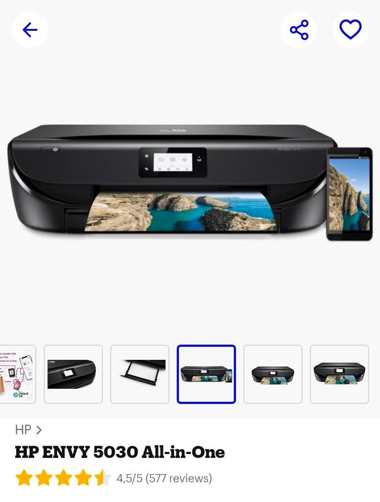 HP ENVY 5030 All-in-One Printer - Draadloos & Kleur, Computers en Software, Printers, Gebruikt, All-in-one, Inkjetprinter, Kleur printen