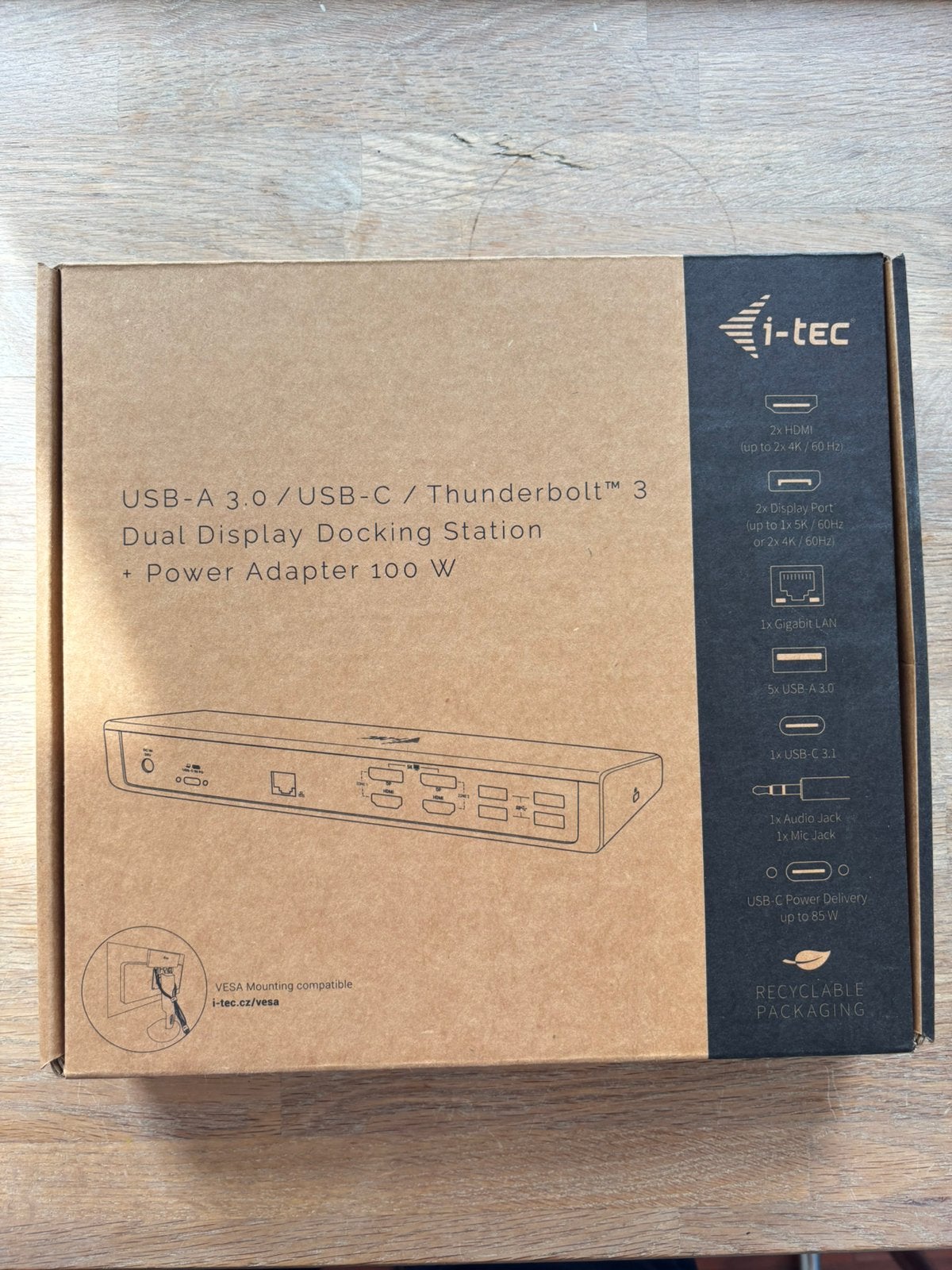 I-tec Dual Display Docking Station Power Adapter, Computers en Software, Dockingstations, Ophalen of Verzenden, Zo goed als nieuw