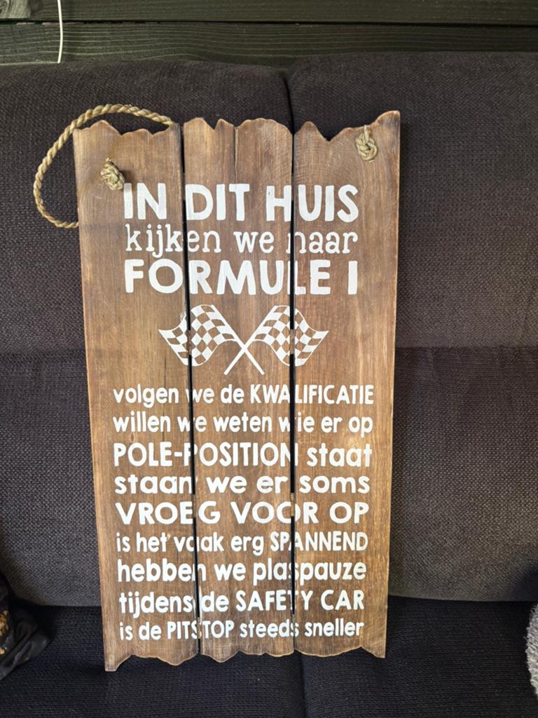 Vaderdag tip: formule 1 houten bord man cave, Ophalen of Verzenden, Nieuw