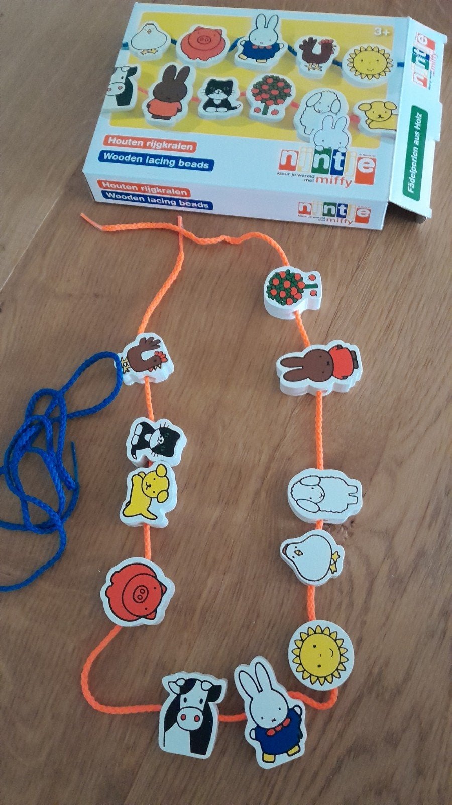 Houten  NIJNTJE rijgkralen Boerderij, Educatief. Z.g.a.n., Kinderen en Baby's, Ophalen of Verzenden