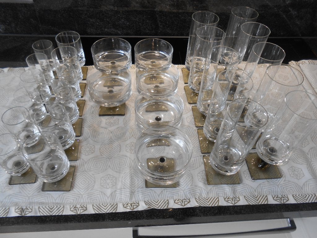 vintage glasservice voet handgeblazen, Ophalen