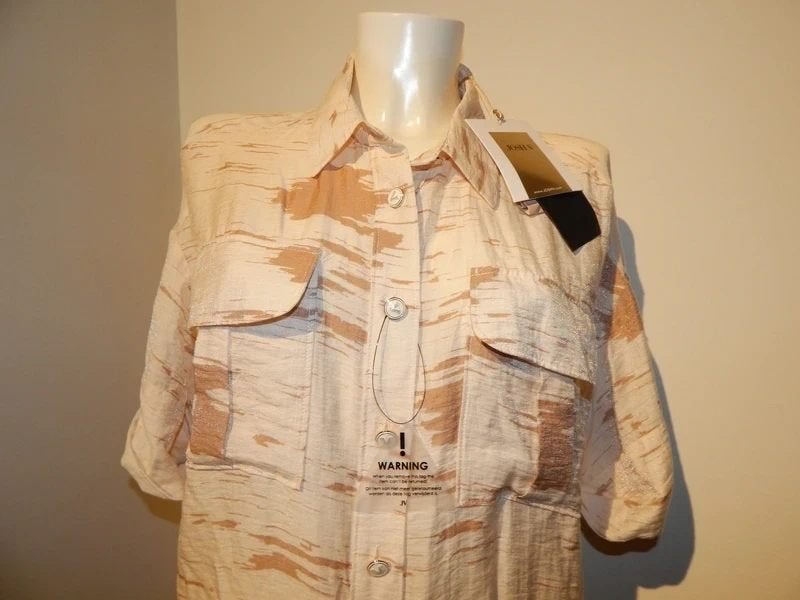 Josh V nieuwe baggy blouse sier knopen glinstering stof L, Maat 42/44 (L), Nieuw, Josh V, Meerkleurig