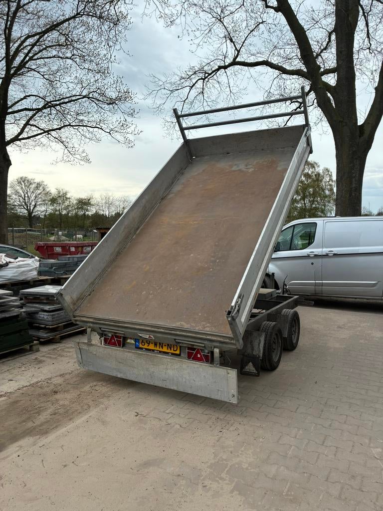 Saris driezijdige Kipper aanhanger electrisch 3500kg, Ophalen of Verzenden, Zo goed als nieuw