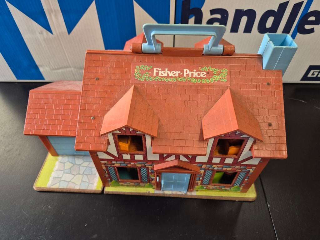 Vintage Fisher-Price Huis met Meubels en Poppetjes, Ophalen of Verzenden, Mattel Europa B.V., Gondel 1, 1186 MJ Amstelveen, Nederland