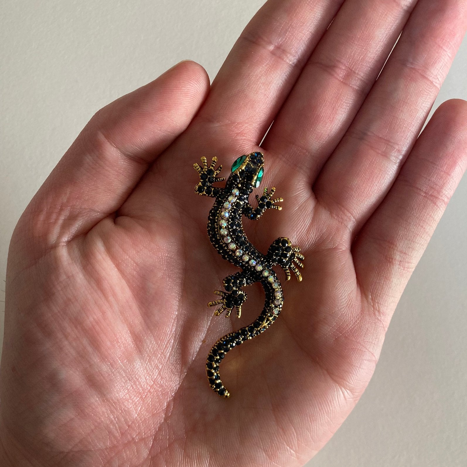 Hagedis salamander, Ophalen of Verzenden, Zo goed als nieuw, Goud, Overige materialen