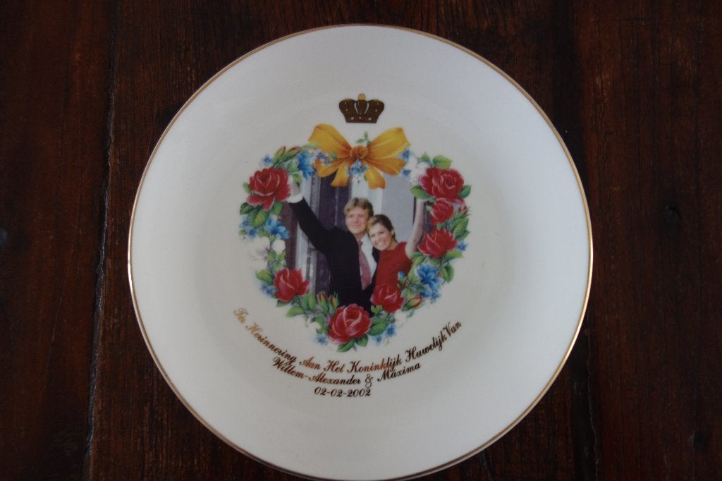 Wandbord Huwelijk Maxima-Willem Alexander, Verzamelen, Koninklijk Huis en Royalty, Ophalen of Verzenden, Nieuw, Nederland, Servies