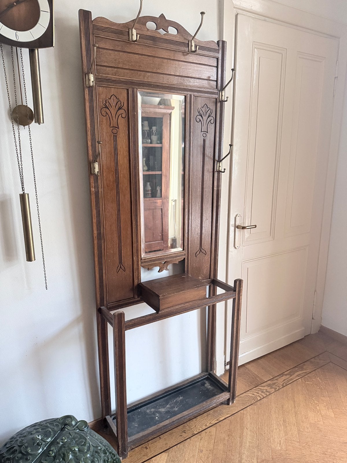 Garderobe kapstok Jugendstil/ art deco, Ophalen, Rechthoekig, 50 tot 100 cm, 150 tot 200 cm