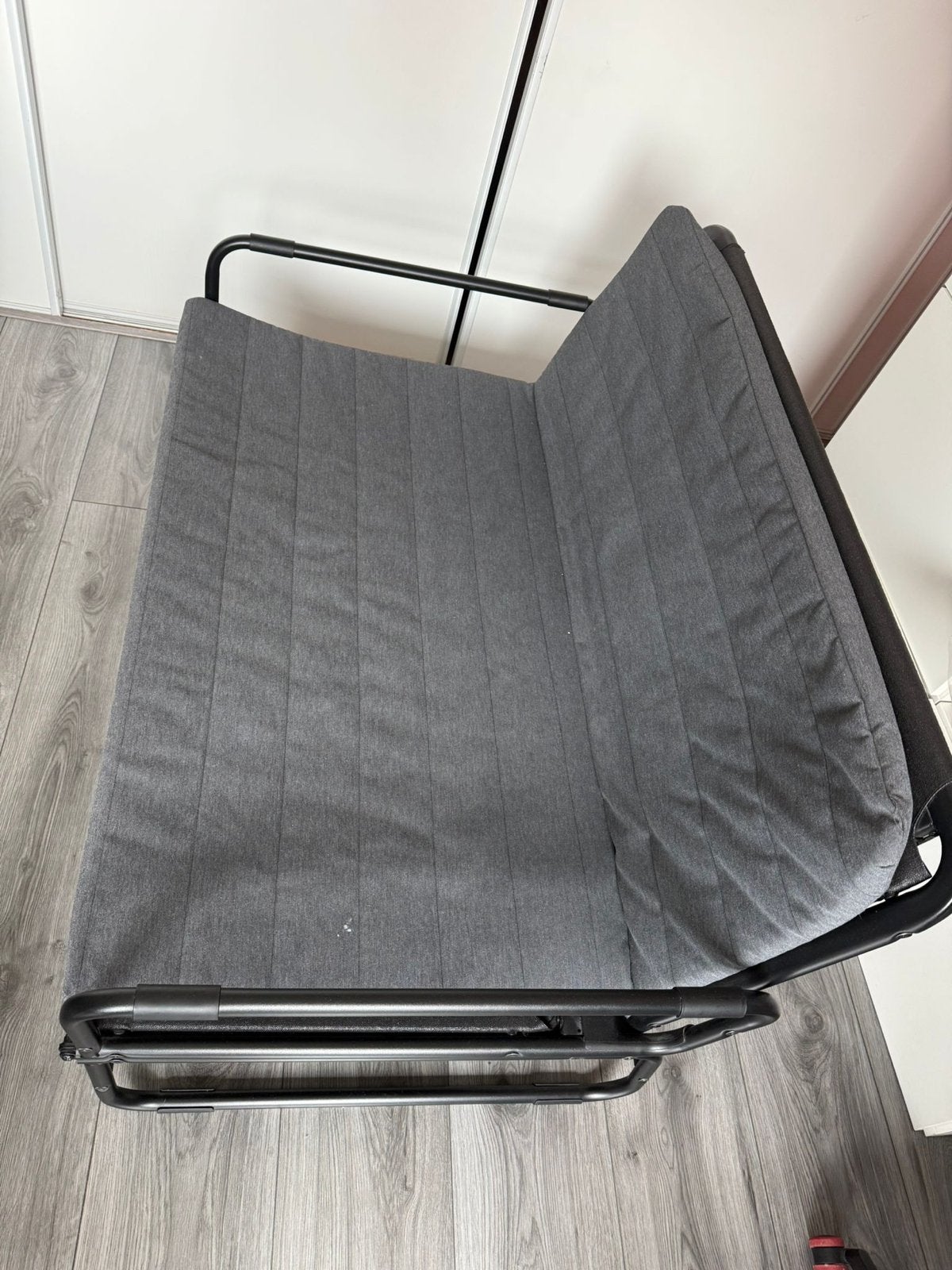 IKEA HAMMARN slaapbank, grijs, Ophalen, Tweepersoons, Zo goed als nieuw, 120 cm