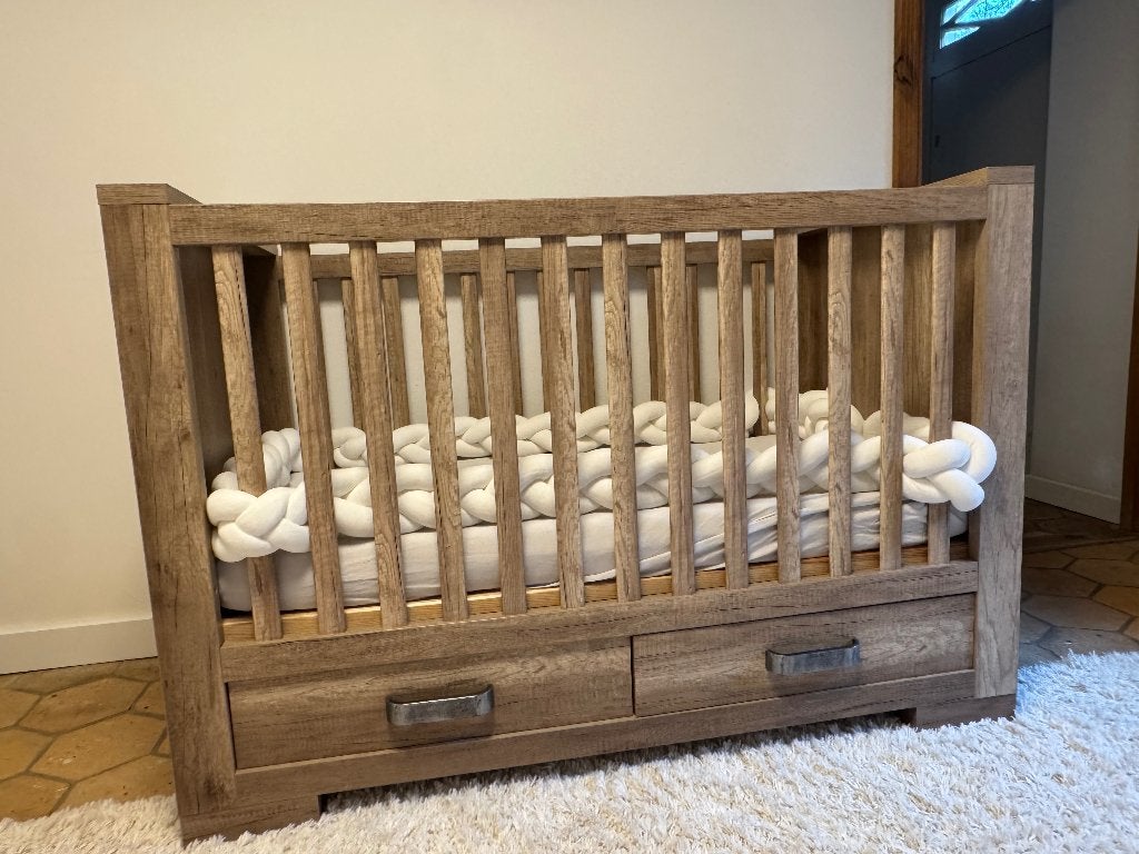 Kidsmill Oldwood Crib + Mattress, Ophalen, Zo goed als nieuw, Ledikant