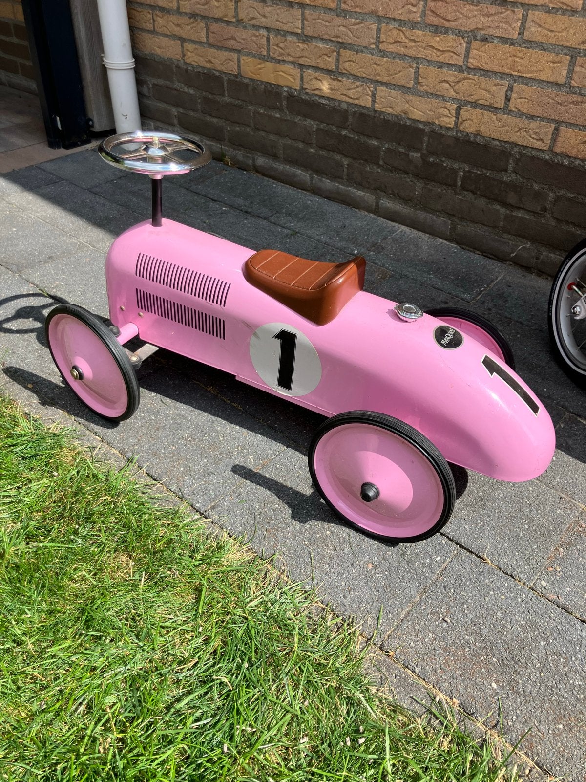 Vintage roze loopauto voor kinderen, Ophalen, Gebruikt
