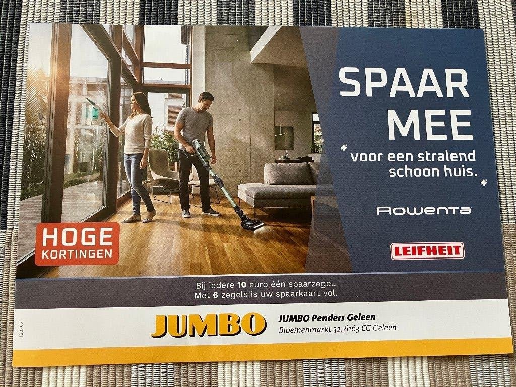 Jumbo volle spaarkaart Rowenta Leifheit voor schoonmaak art., Verzamelen, Jumbo, Ophalen of Verzenden