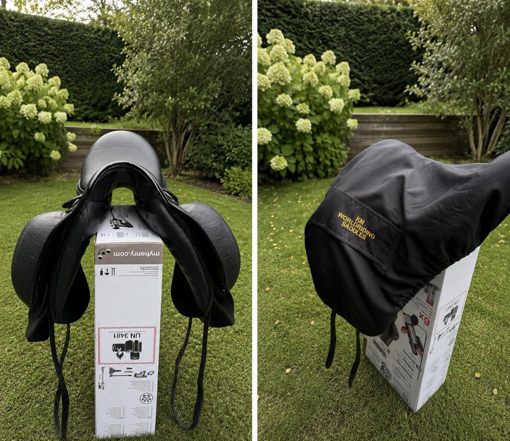 Km zadel 17,5 inch, Dieren en Toebehoren, Paarden en Pony's | Zadels, Ophalen of Verzenden, Zo goed als nieuw, Dressuur