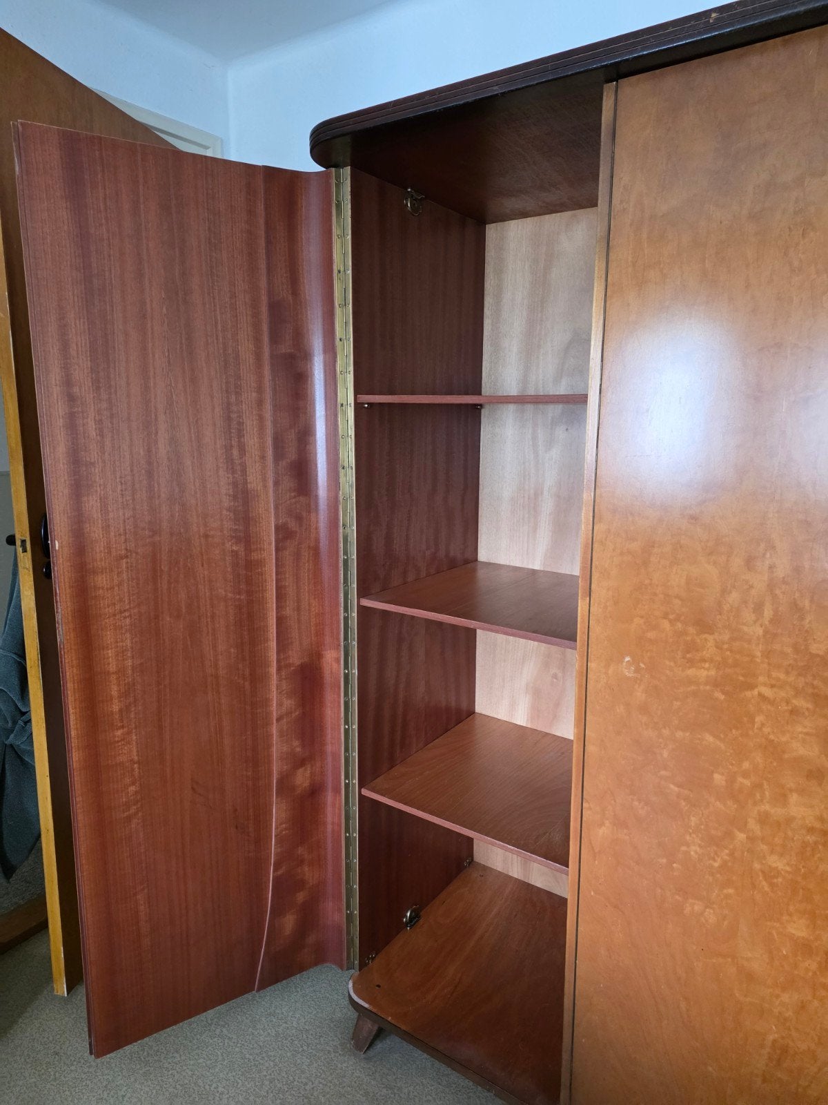 Brocante/ vintage jaren 50 kledingkast, Ophalen, Gebruikt, 50 tot 75 cm, 150 tot 200 cm