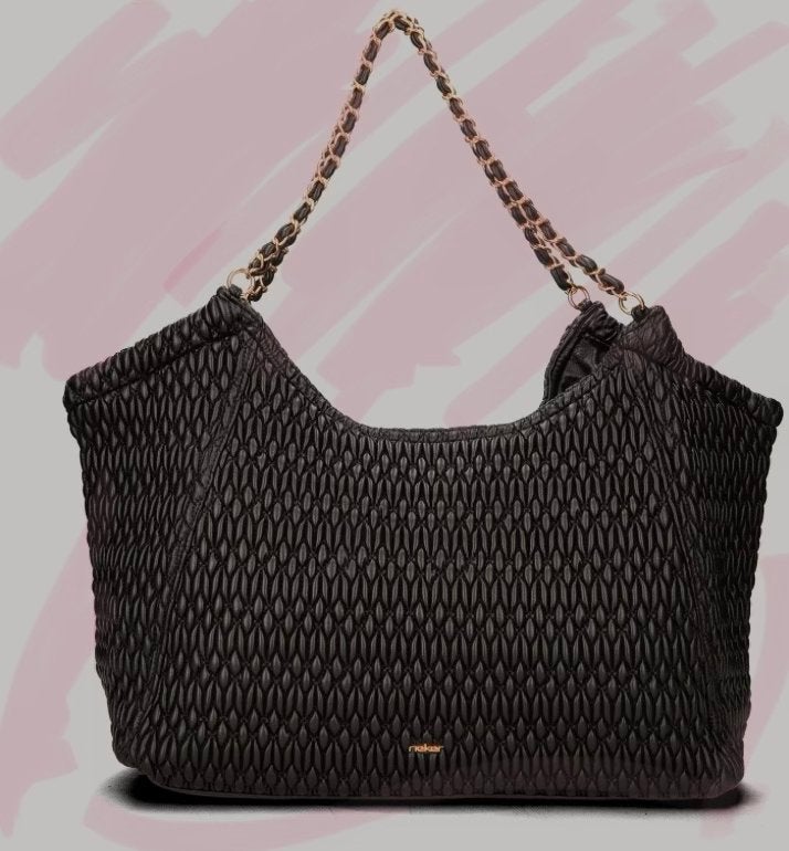 Rieker Stijlvolle zwarte shopper met kettinghengsel, Ophalen of Verzenden, Gebruikt, Zwart, Shopper