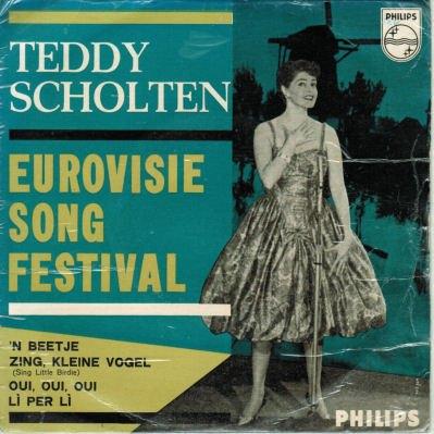 TEDDY SCHOLTEN  1959  EP  TOPSTAAT !!! SONGFESTIVAL !! S606, Gebruikt, 7 inch, Ophalen of Verzenden, Pop