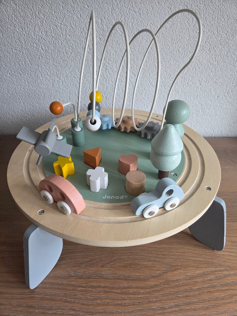 Janod houten activiteiten speeltafel, Ophalen of Verzenden, Zo goed als nieuw