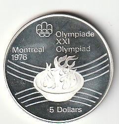 5  dollars  1976  Canada. km. 110    proof/unc, Ophalen of Verzenden, Noord-Amerika, Losse munt, Zilver