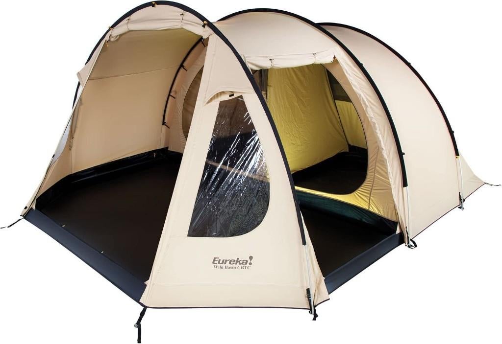 Fijne familietent, Eureka Wild Basin 6 BTC (katoen), Caravans en Kamperen, Tenten, Ophalen, Gebruikt, Tot en met 6