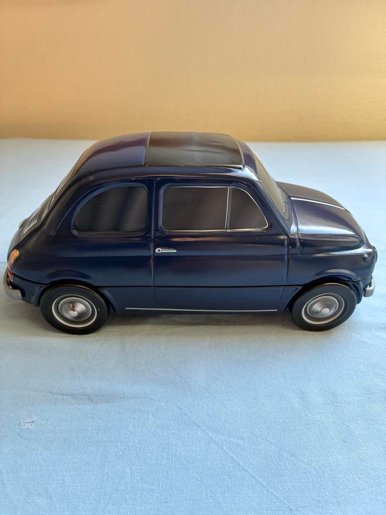 Fiat 500 Modelauto / Spaarpot - Donkerblauw, Ophalen of Verzenden, Zo goed als nieuw, Auto, Overige merken