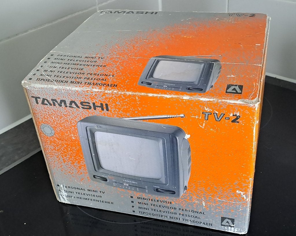 Vintage Tamashi mini TV (in ovp), Overige merken, Vintage, Ophalen of Verzenden, Zo goed als nieuw
