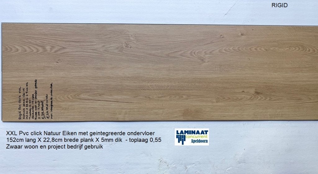 XL Pvc click Natuur eik met integreerde ondervloer, 75 m² of meer, Beige, Nieuw, Ophalen of Verzenden