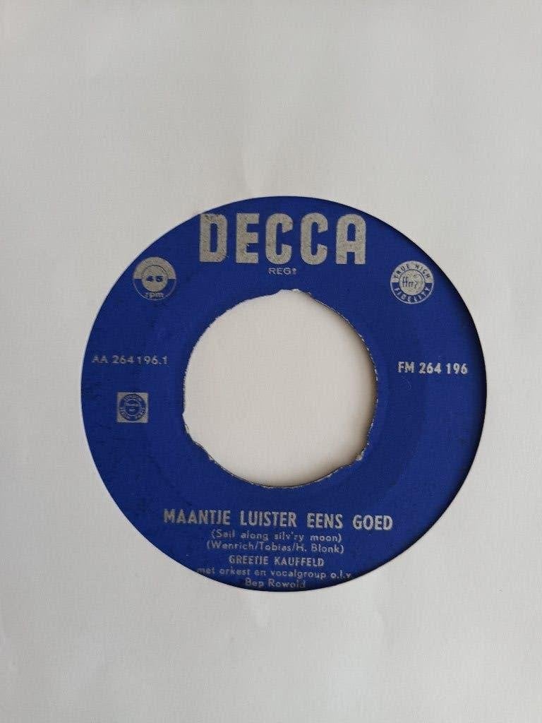 Greetje Kauffeld - Maantje Luister Eens Goed, Originele persing, 7 inch, Ophalen of Verzenden, Zo goed als nieuw