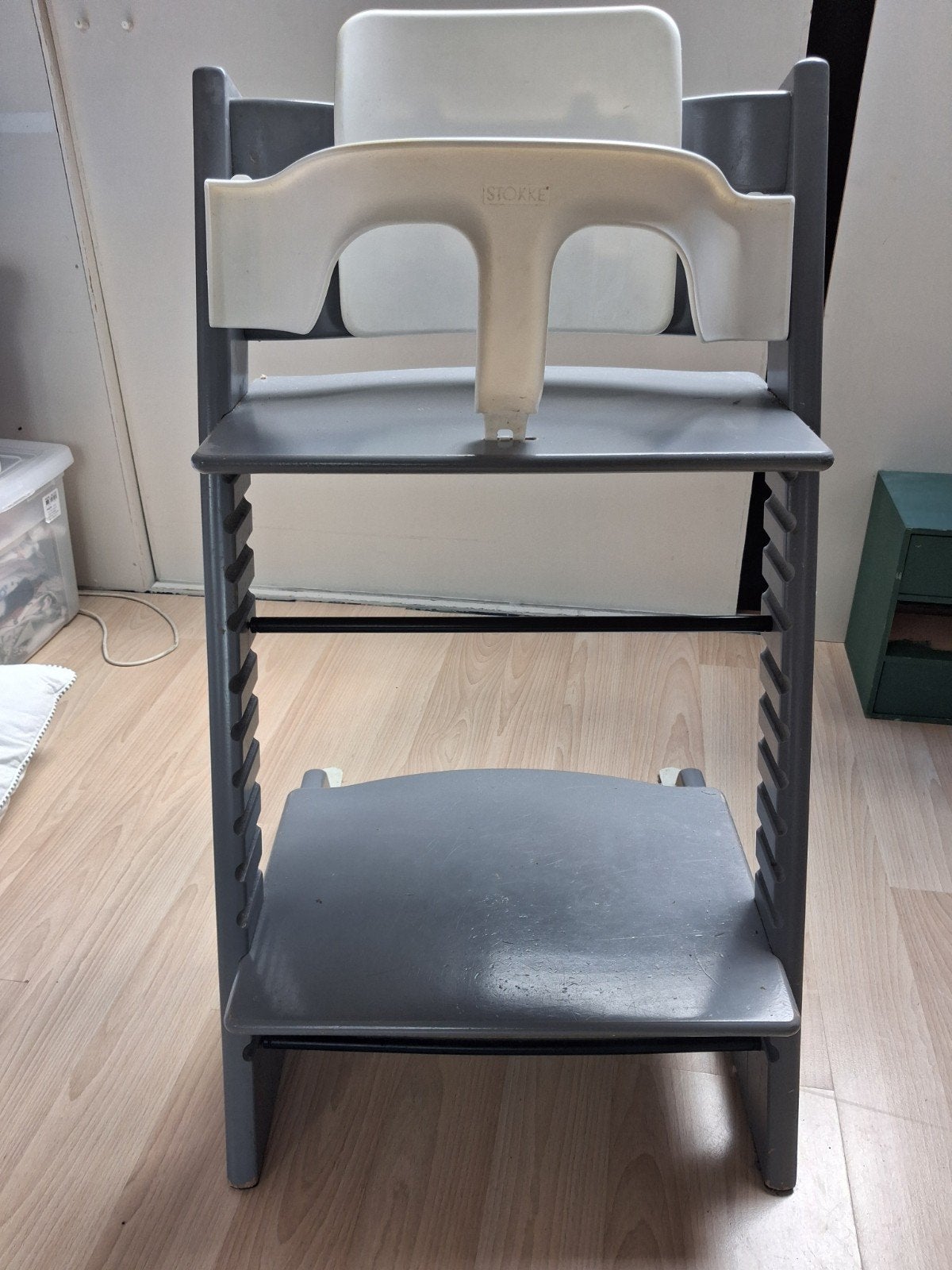 Grijze stokke tripp trapp stoel, Ophalen, Gebruikt, Meegroeistoel, Stoelverkleiner