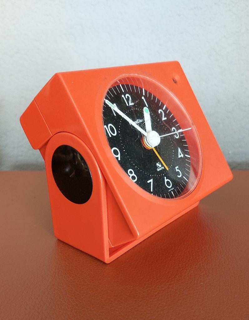 Retro klokje/wekker, Pana Clock Quartz, oranje, Verzamelen, Retro, Ophalen, Huis en Inrichting