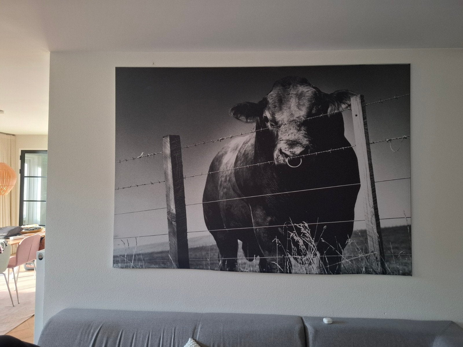Textieldoek met frame 140x200 Helmut Newton Fred the bull, Ophalen, 125 cm of meer, 75 – 100, Print