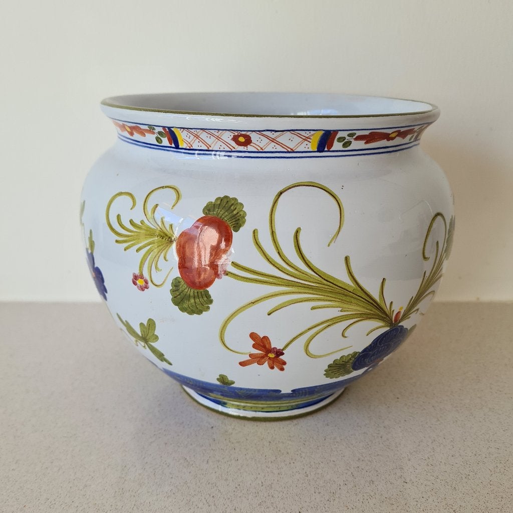 Vintage Italy Faenza grote bloempot cache pot Garofano bloem, Antiek en Kunst, Ophalen of Verzenden