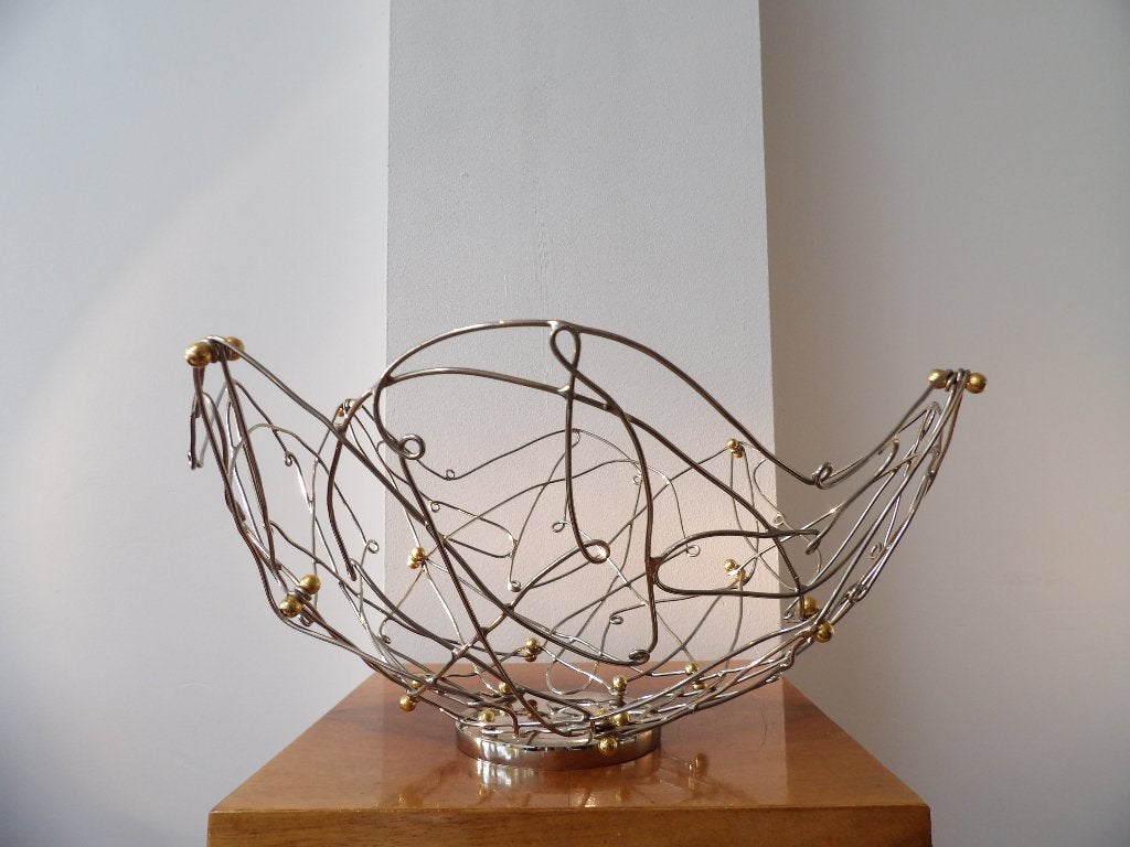 Grote Franse Design Schaal Dix Heures Dix, Scoubidou, Antiek en Kunst, Kunst | Designobjecten, Zilver, Handgemaakt, Ophalen of Verzenden