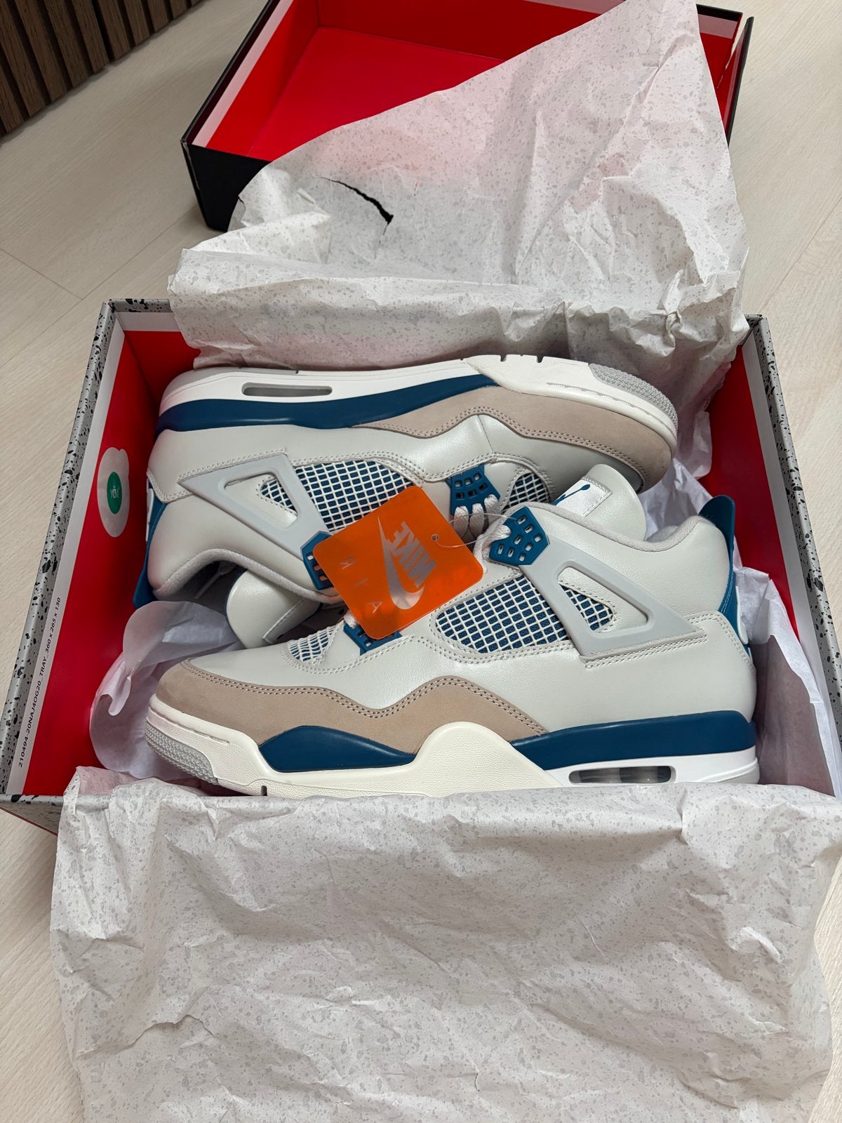 Nike Jordan 4 military blue maat 46, Overige kleuren, Nieuw, Ophalen of Verzenden, Sneakers of Gympen