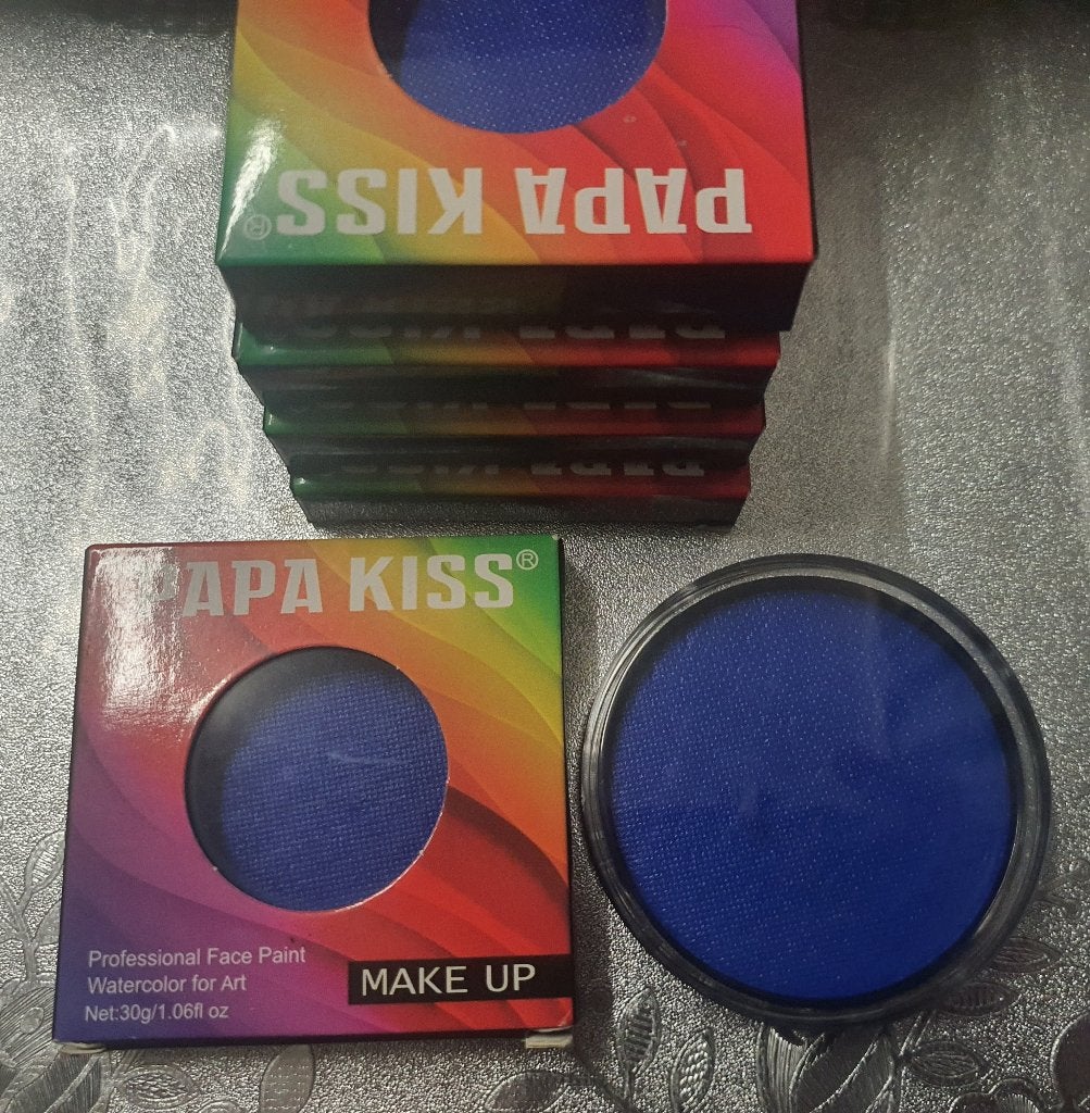 PAPA KISS Professionele Schmink / Face Paint – Blauw 6x30g, Ophalen of Verzenden, Nieuw