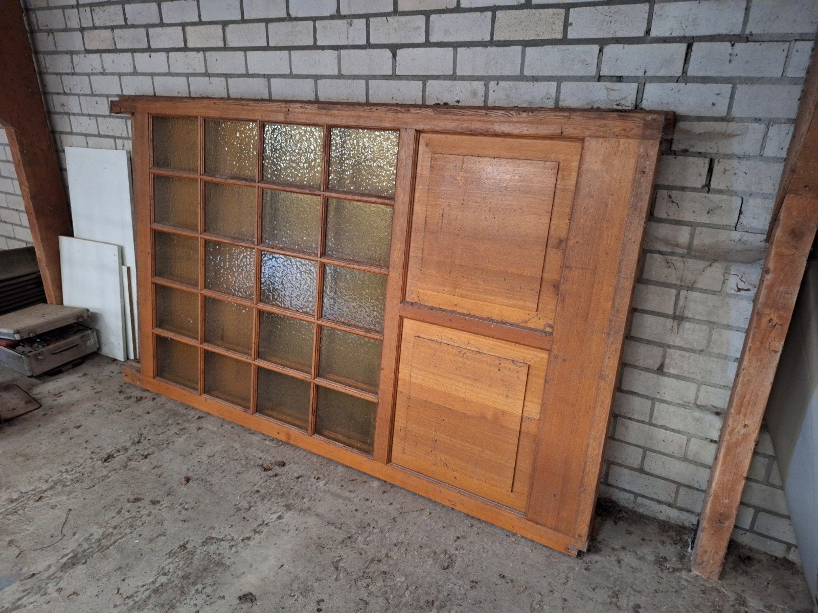Houten wand panelen ,Binnen deuren met gewolkt glas,, Ophalen, Gebruikt, 120 cm of meer, Binnendeur