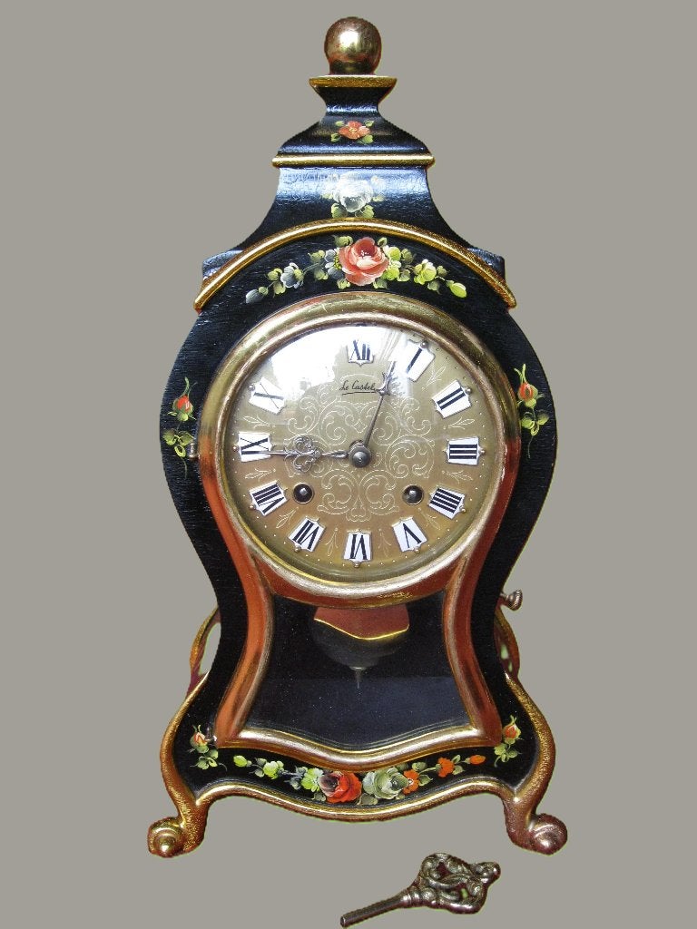 Saint Aubin 'Le Castel' Boulle 30cm hoge zwarte pendule., Ophalen