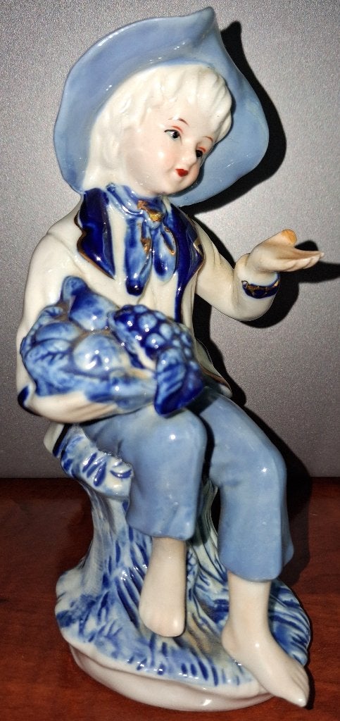 delfts blauwe jongen, Vintage, Gebruikt, Ophalen of Verzenden, Blauw