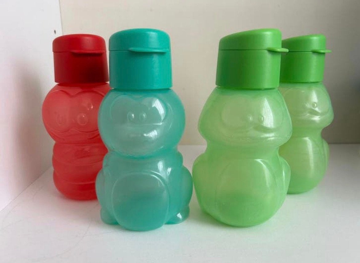 Vier Tupperware flesjes in de vorm van dieren, Huis en Inrichting, Keuken | Tupperware, Ophalen of Verzenden, Zo goed als nieuw