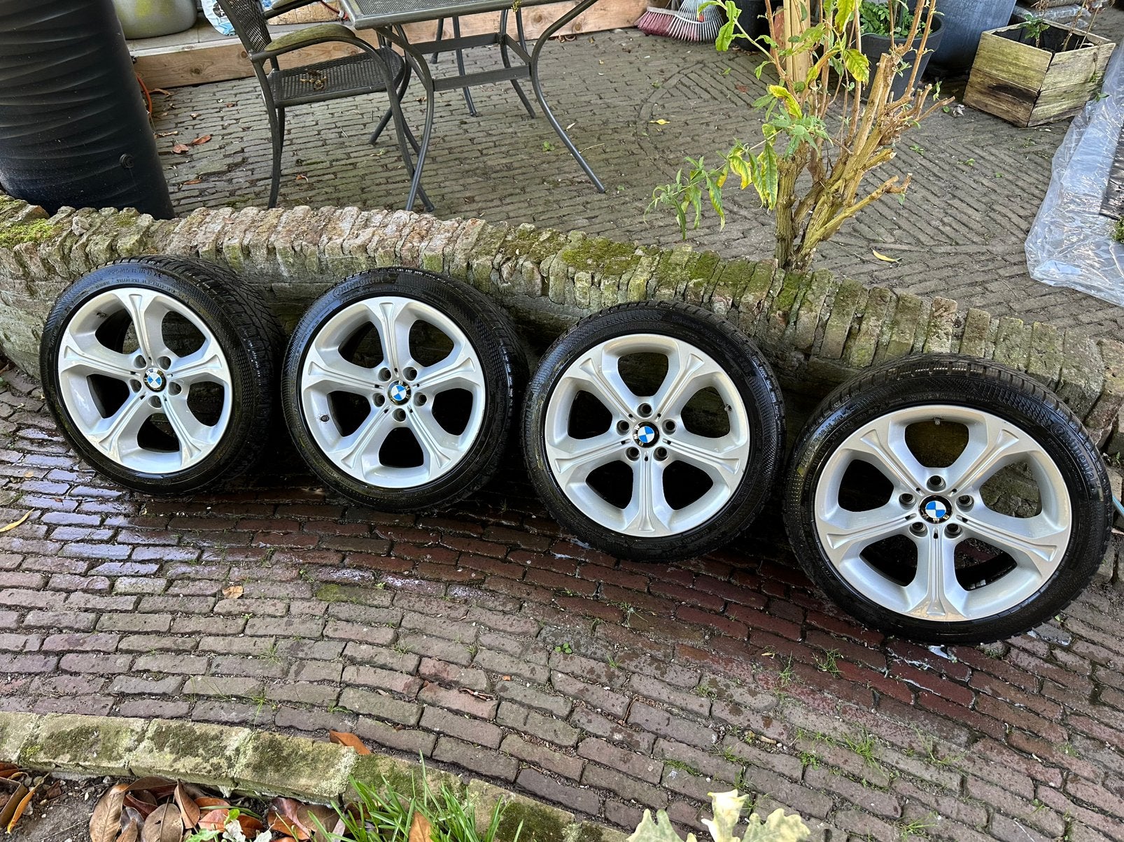 BMW velgen sets met banden (X1 E84 en 3-serie Fxx), Ophalen, 18 inch, Gebruikt, Velg(en)