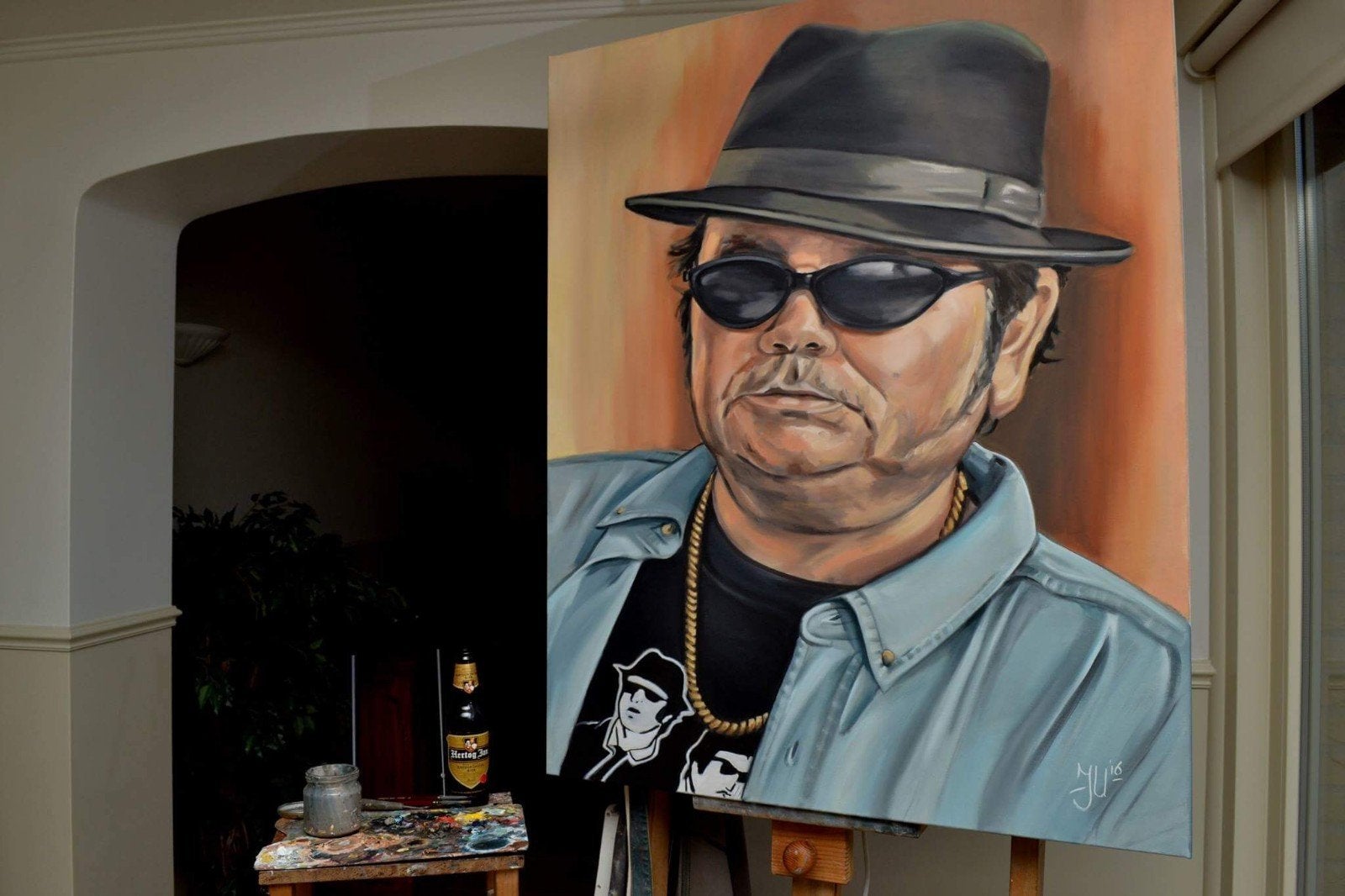 Andre Hazes Olieverf Portret. Prachtig schilderij., Ophalen, Figuren