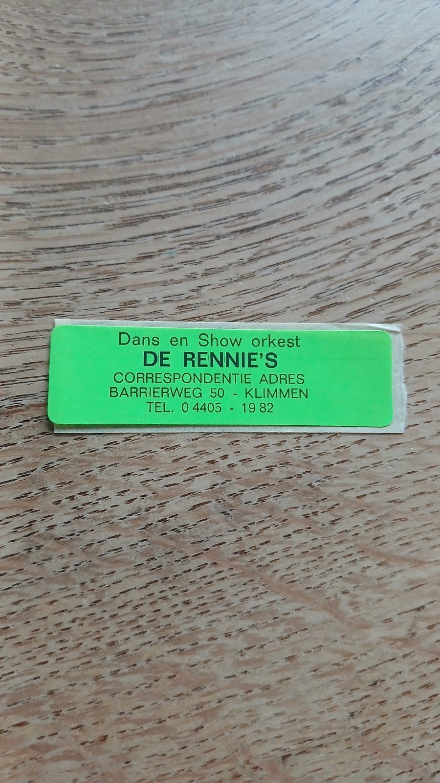 Klein stickertje amusementsorkest De Rennies uit KLIMMEN, Ophalen of Verzenden