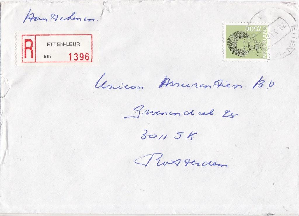 Nederland - R-brief – Etten-Leur - 1396, Verzenden, Envelop